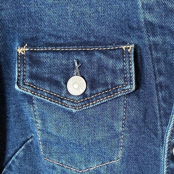 Paige Mayslie Mini Blue Dress Denim Short Sleeve Shirt Size 00 - Picture 13 of 16